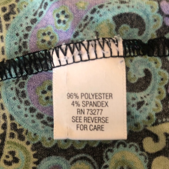 Apt. 9 Retro Floral Short Sleeve Top Size XL Deep V-Neck Multicolor Floral Top - Picture 9 of 15